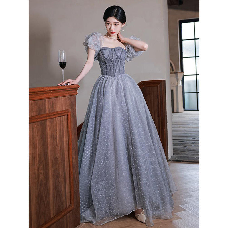 Summer New French Fairy Temperament Heavy Industry Birthday Gift Banquet Host Evening Dress For Women