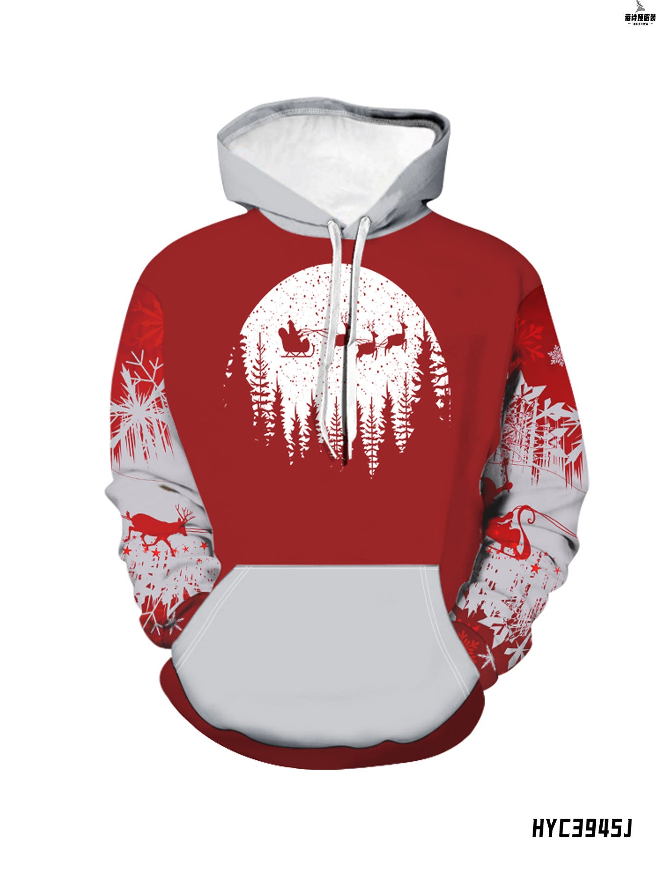 Men's Fashion Wear Hoodie Christmas Digital Printing