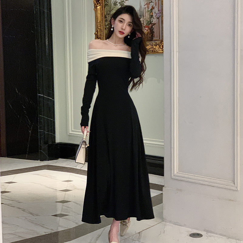 Off-shoulder Knitted Dress Women