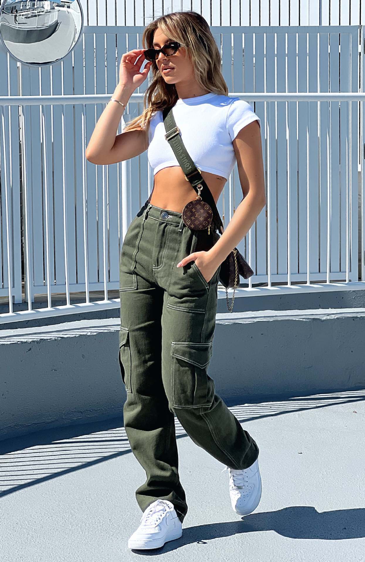 Fashion Stitching Straight Multi-pocket Cargo Pants