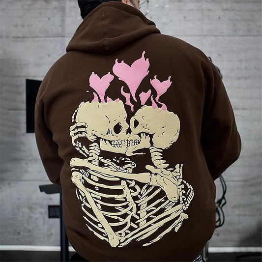 Skull Pattern Casual Hoodie Loose Sweatshirt Pullover