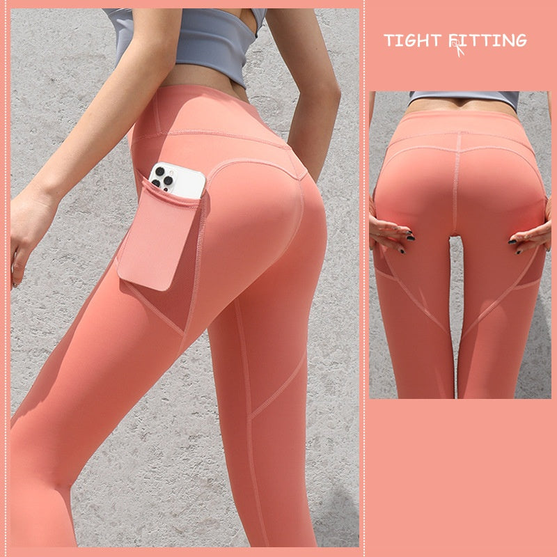 Gym Sport Seamless Leggings With Pockets