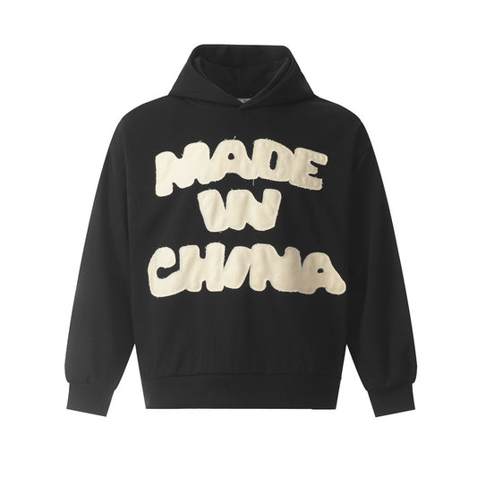 Patch Letters Hoodie Loose