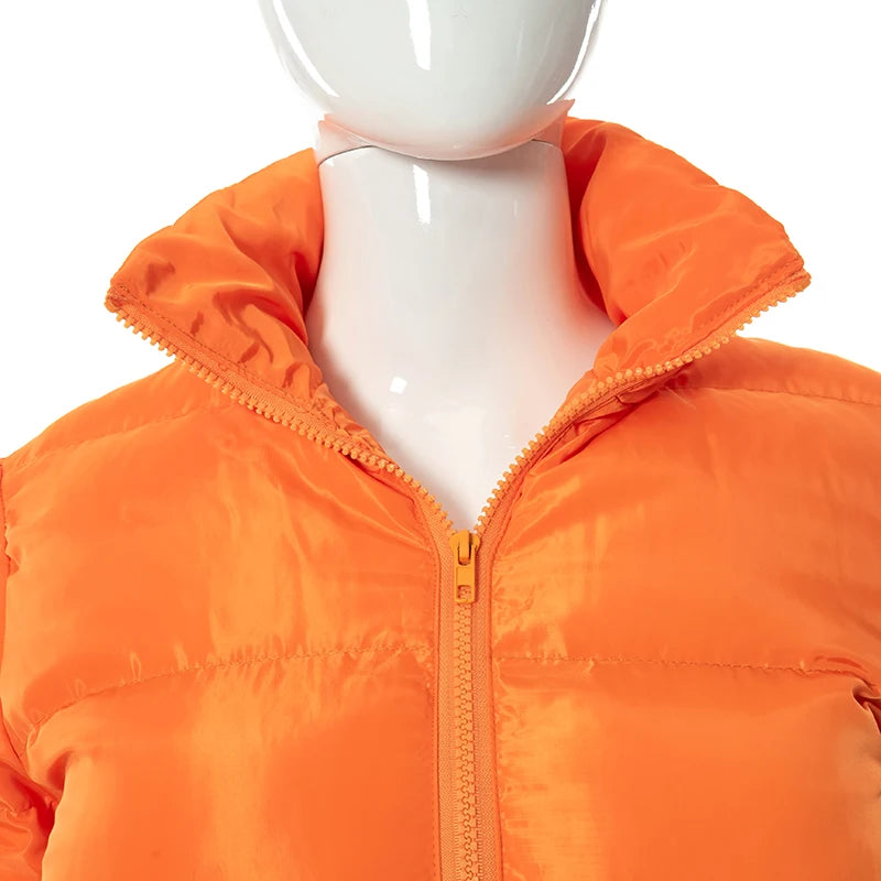 Winter Solid Colour Down Jacket Women'S Bubble Outerwear Pullover Jacket Oversized Clothing