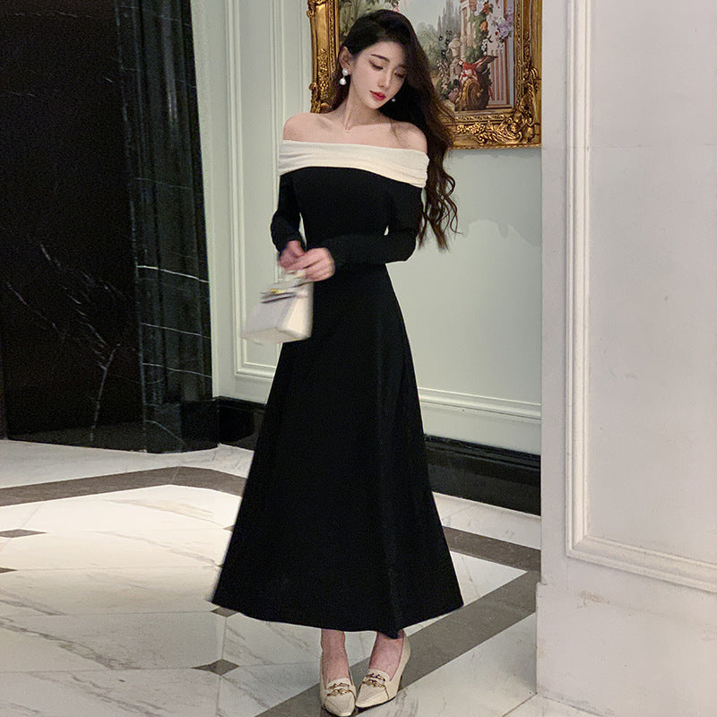 Off-shoulder Knitted Dress Women