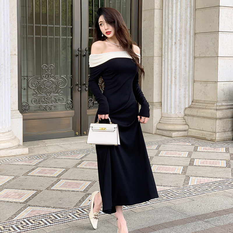 Off-shoulder Knitted Dress Women