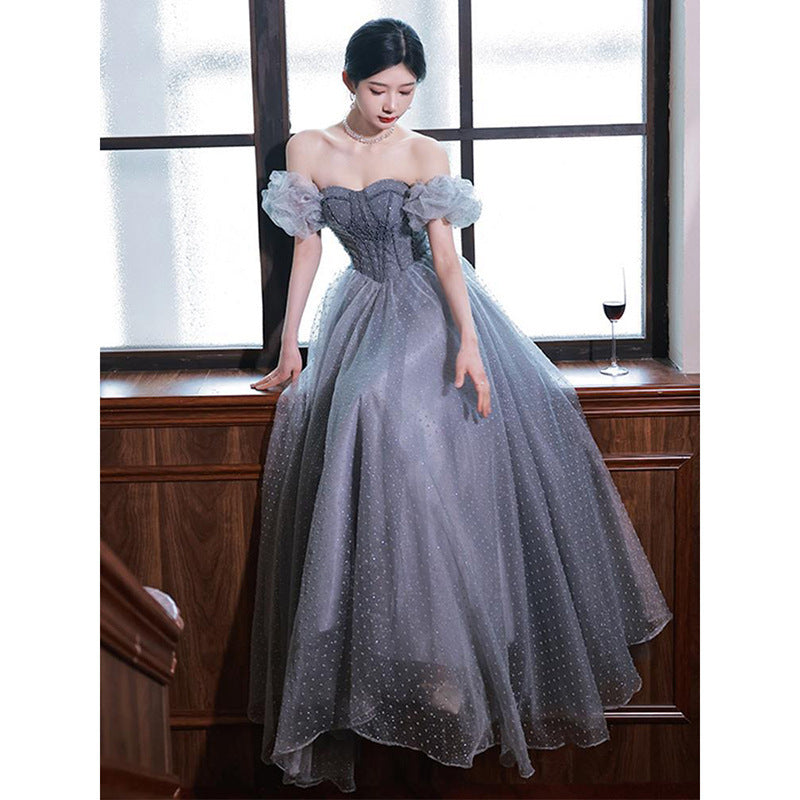 Summer New French Fairy Temperament Heavy Industry Birthday Gift Banquet Host Evening Dress For Women